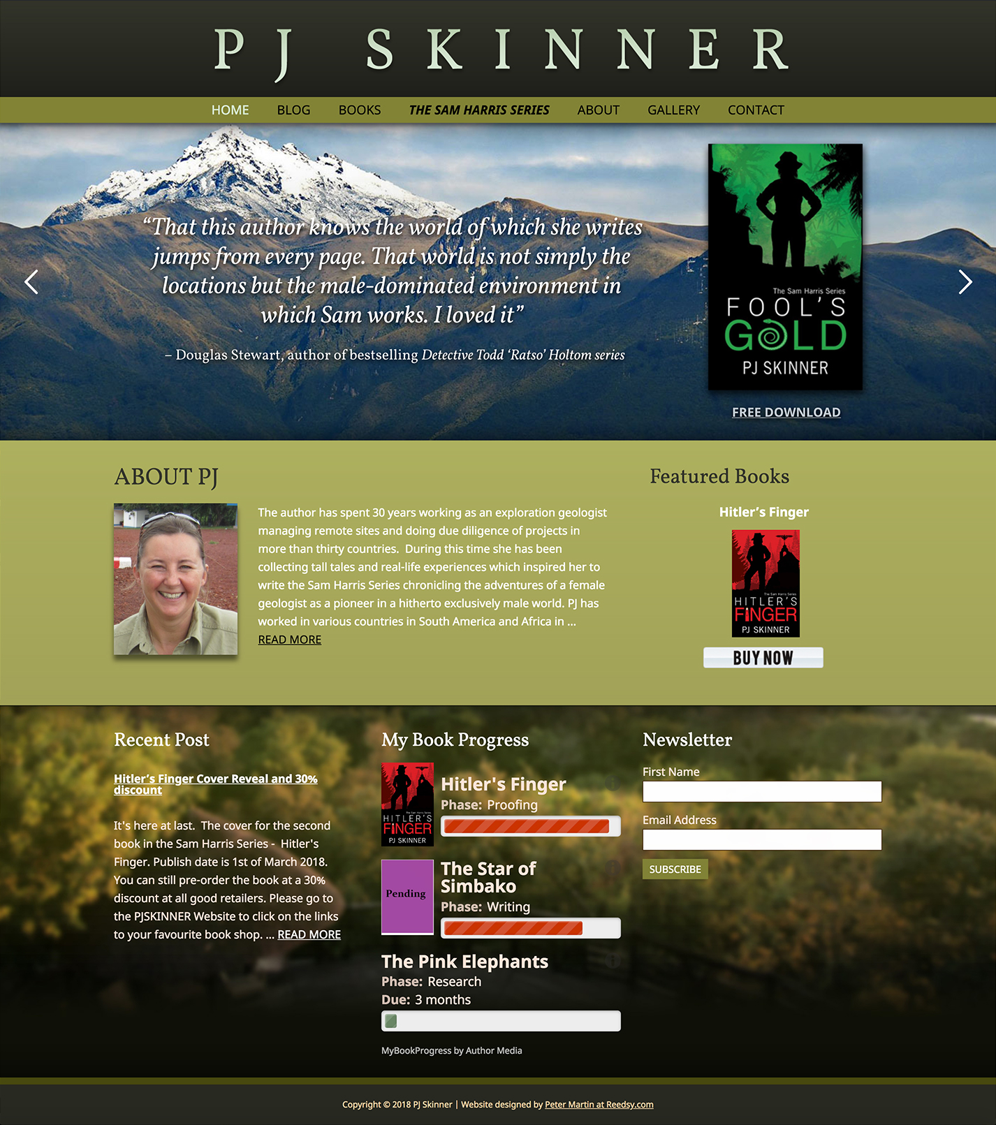 Author PJ Skinner Website Home Page